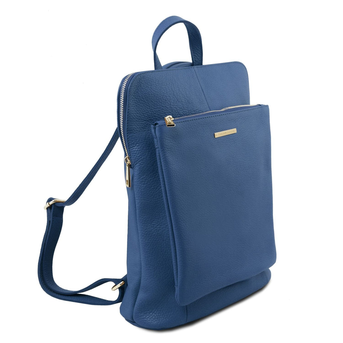Blue TL Bag soft 2-in-1 convertible backpack shoulder bag with handvat.