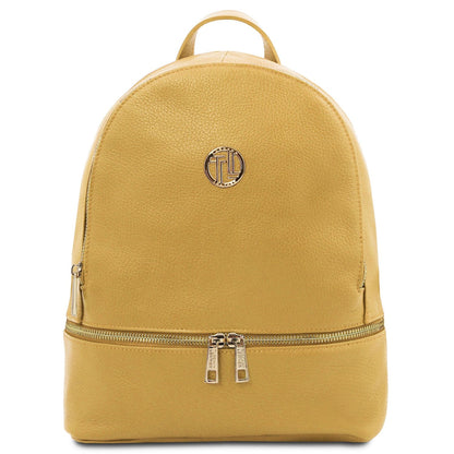 Sacs à dos femme en cuir Jaune pastel TL Bag - Sac à dos en cuir souple | TL142280 San Rocco Italia