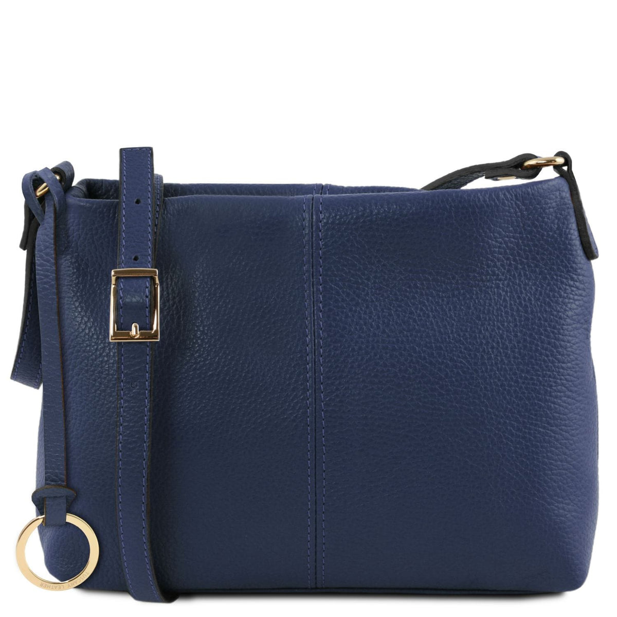 Blue TL Bag weiches Leder shoulder bag with an verstellbarer Riemen and gold buckle