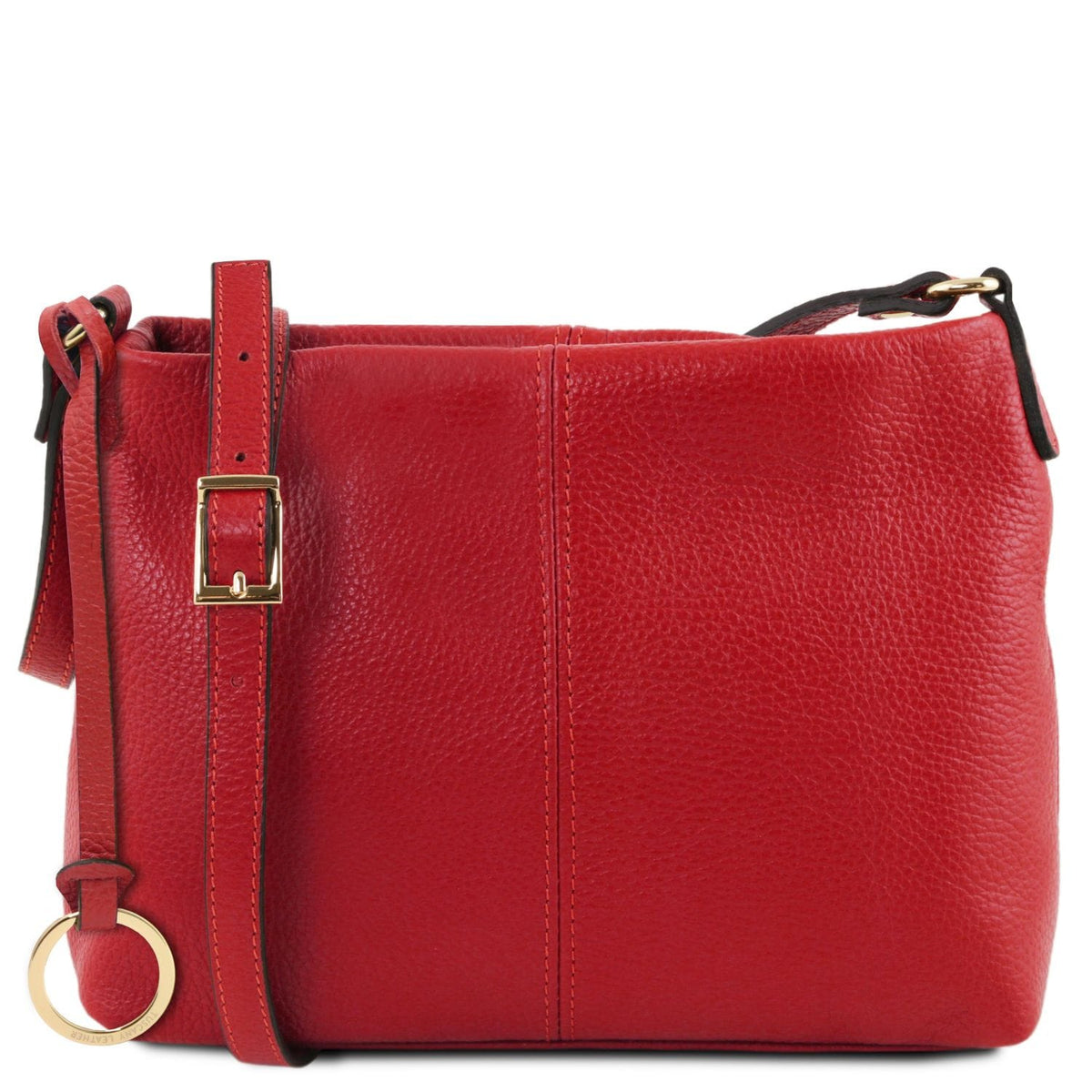 Rot TL Bag weiches Leder shoulder bag with an verstellbarer Riemen and gold buckle