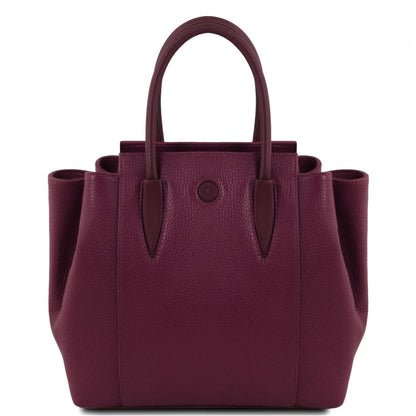 Leather handbags Bordeaux Tulipan - Italian leather handbag | TL141727 San Rocco Italia