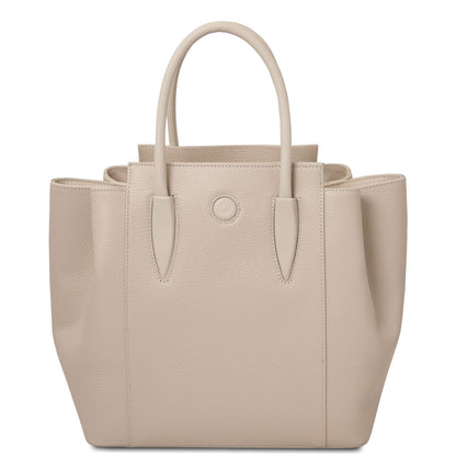 Leather handbags Beige Tulipan - Italian leather handbag | TL141727 San Rocco Italia