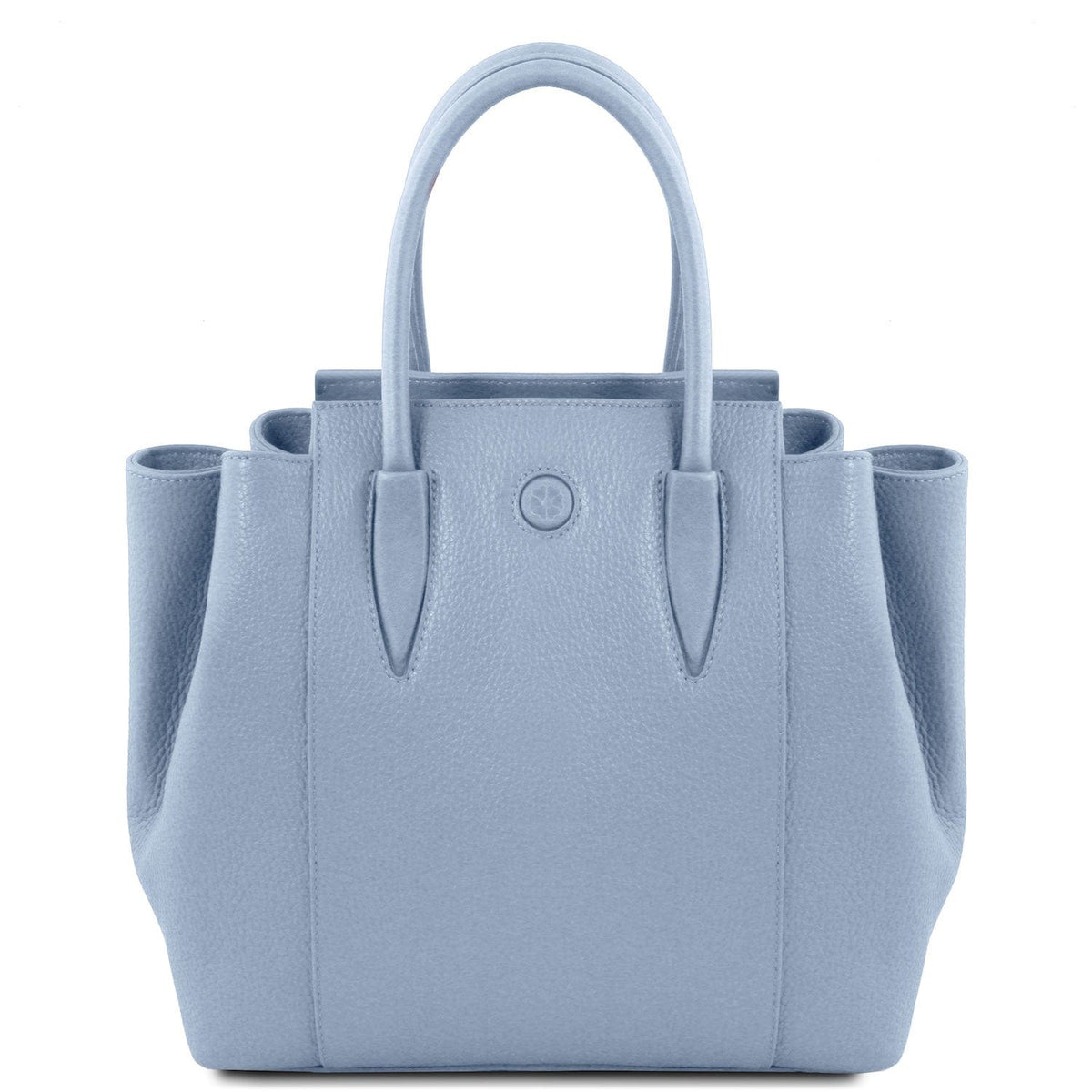 Leather handbags Light Blue Tulipan - Italian leather handbag | TL141727 San Rocco Italia
