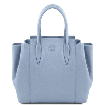 Leather handbags Light Blue Tulipan - Italian leather handbag | TL141727 San Rocco Italia
