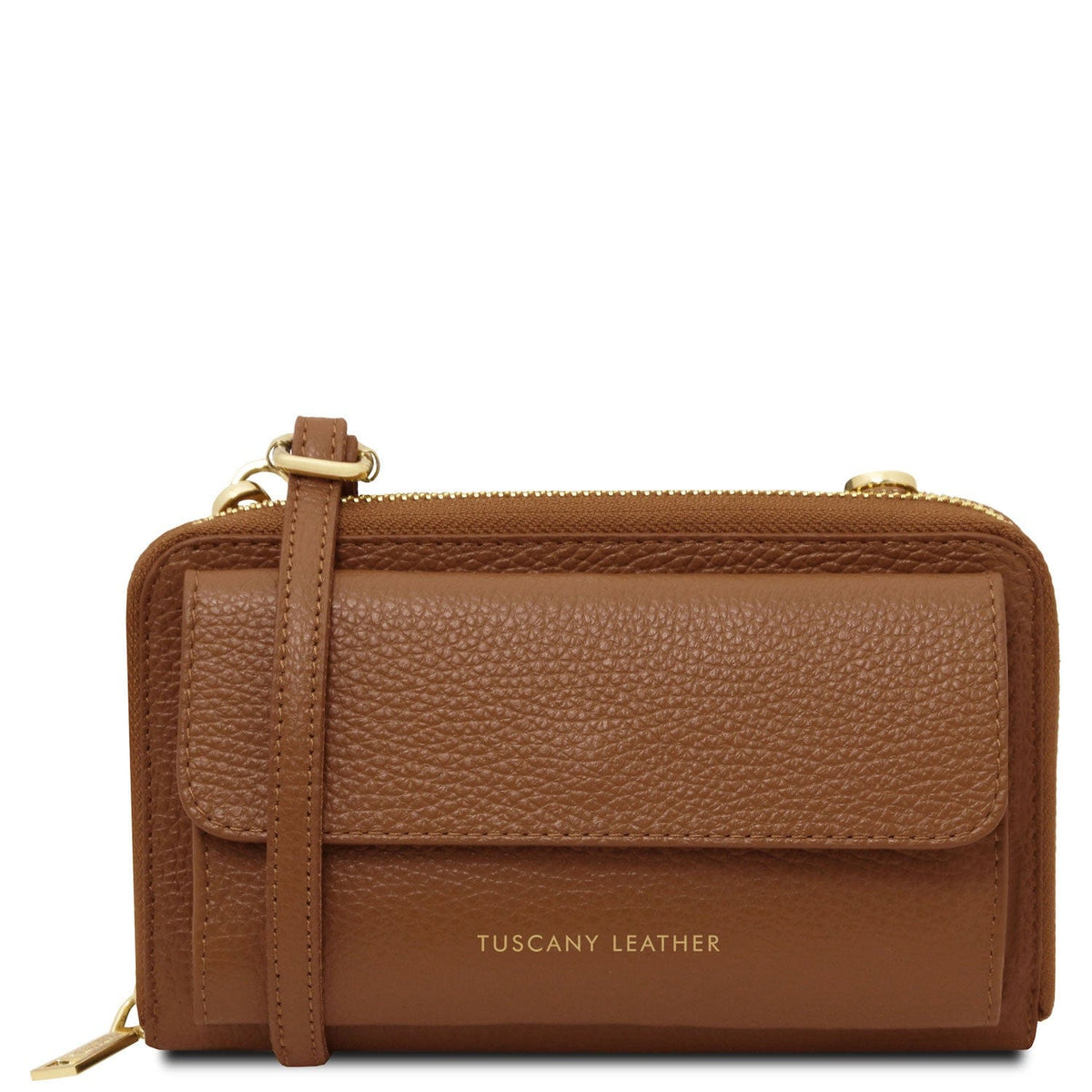 Bolsos de hombro de piel Cuero Urania - Leather phone wallet with strap | TL142433 San Rocco Italia