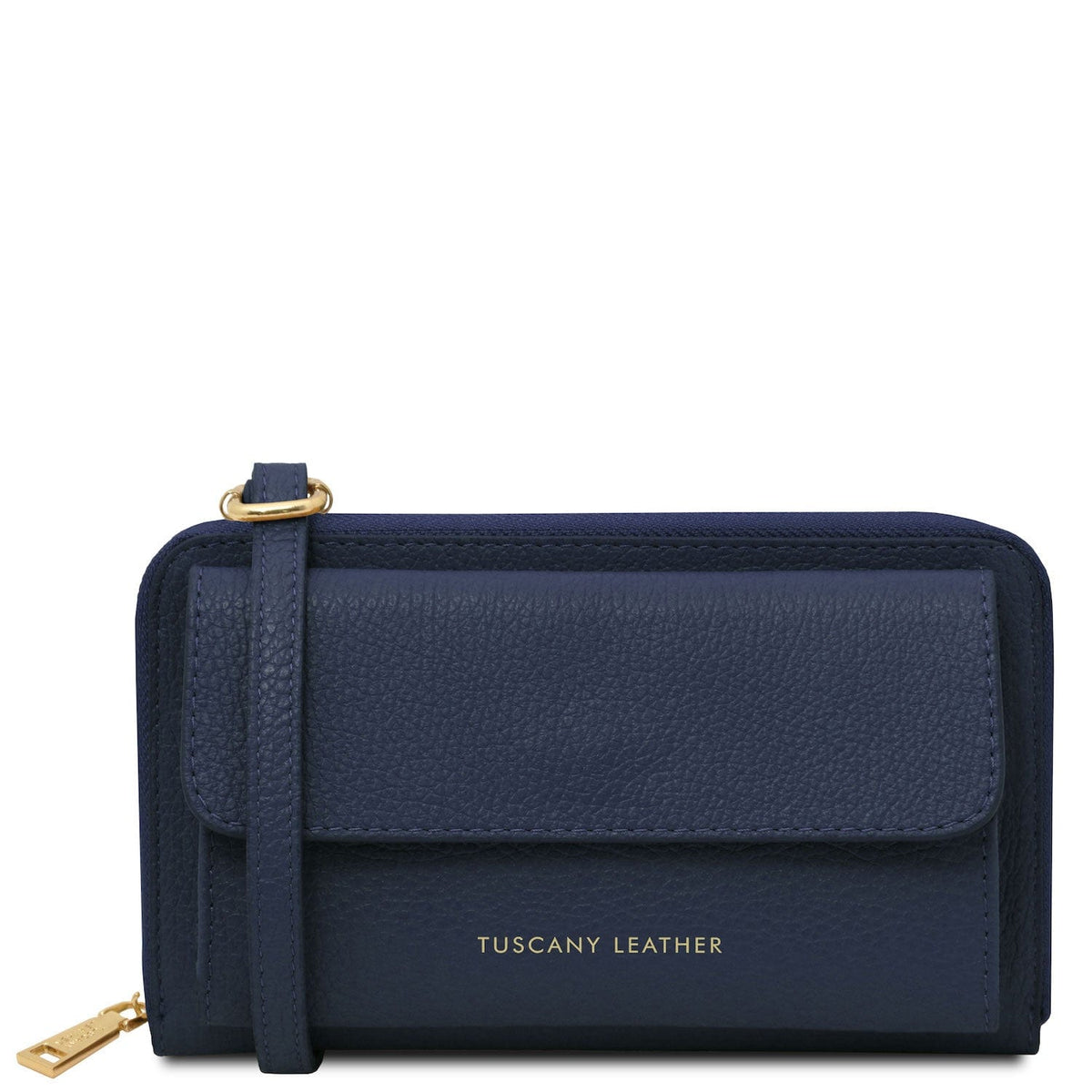 Bolsos de hombro de piel Azul oscuro Urania - Leather phone wallet with strap | TL142433 San Rocco Italia