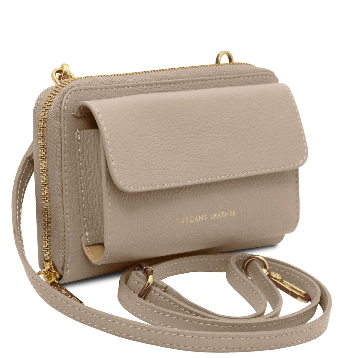 Bolsos de hombro de piel Urania - Leather phone wallet with strap | TL142433 San Rocco Italia
