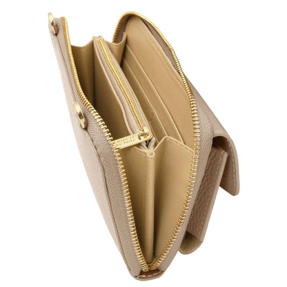 Bolsos de hombro de piel Urania - Leather phone wallet with strap | TL142433 San Rocco Italia