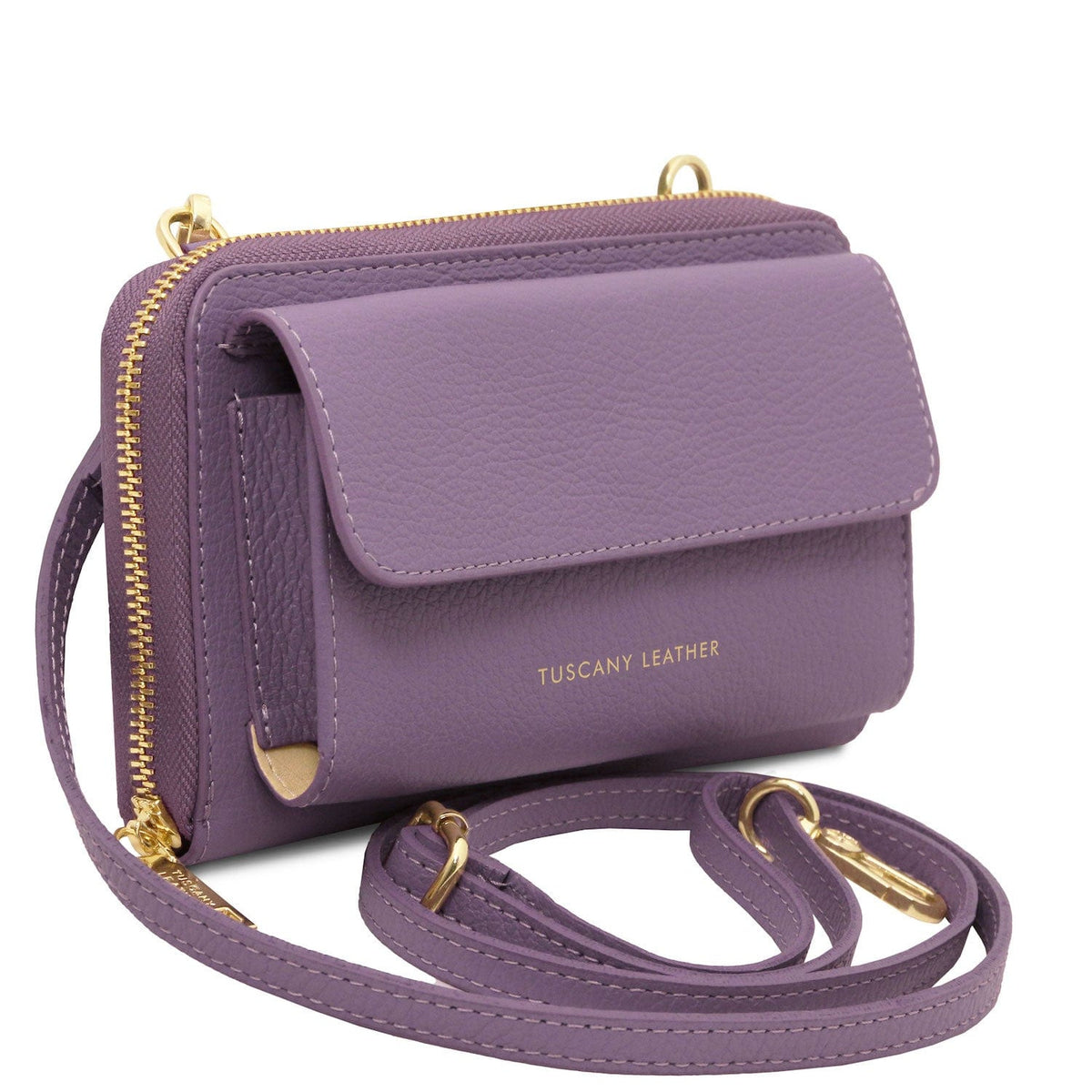 Bolsos de hombro de piel Urania - Leather phone wallet with strap | TL142433 San Rocco Italia