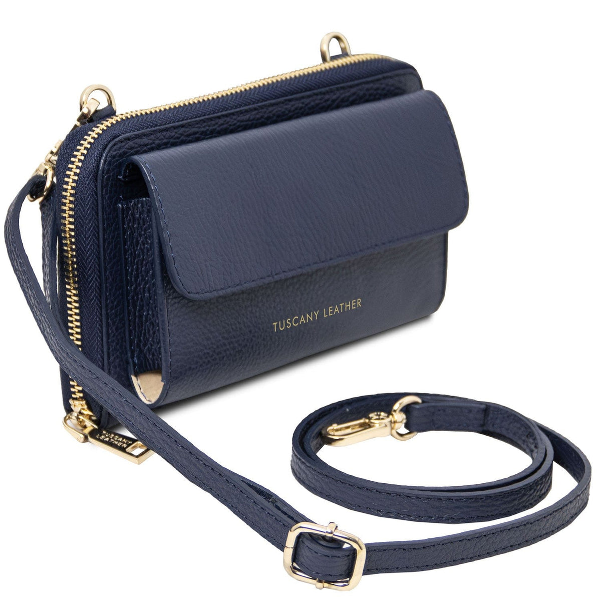 Bolsos de hombro de piel Urania - Leather phone wallet with strap | TL142433 San Rocco Italia