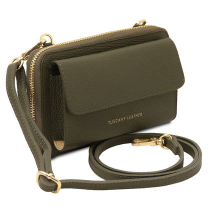 Bolsos de hombro de piel Urania - Leather phone wallet with strap | TL142433 San Rocco Italia