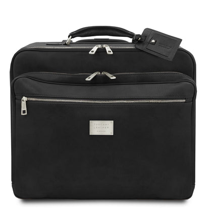Leather Wheeled luggage Schwarz Varsavia - Leather pilot case with two wheels | TL141888 San Rocco Italia