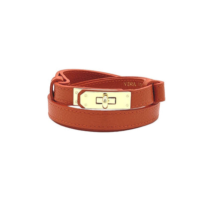 Leather Belts Orange Women’s Adjustable Skinny Leather Belt – Handcrafted in Italy San Rocco Italia