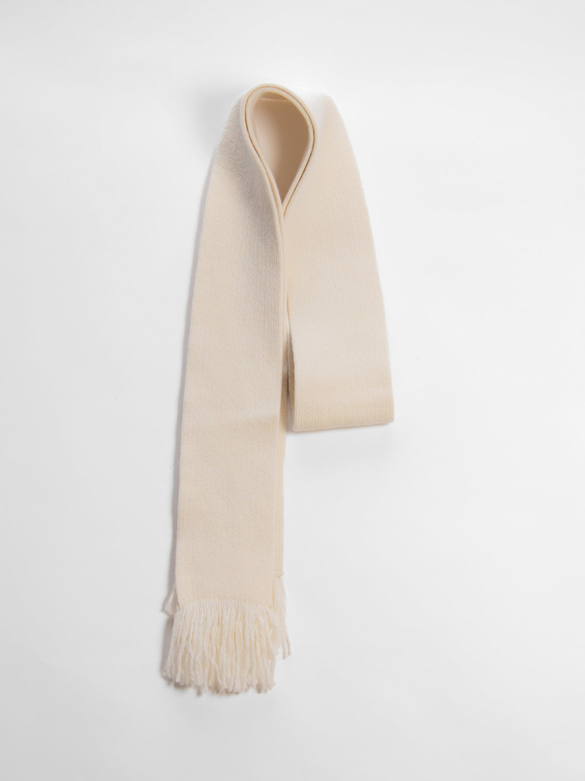 Scarves Natural White Wool & Cashmere Mix Fringed Scarf San Rocco Italia