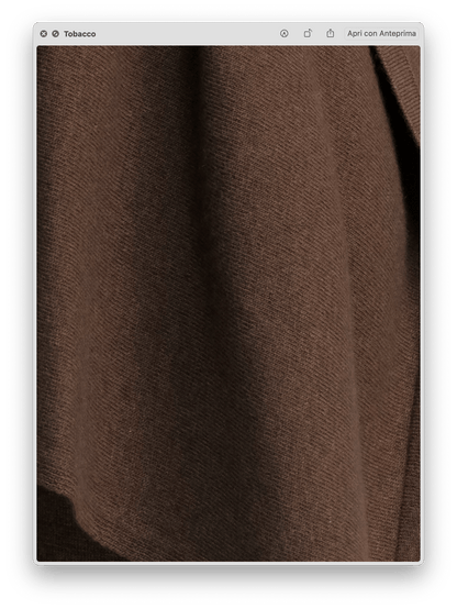 Detailed primer plano of soft brown fabric texture of the Wool & Cashmere Mix High Neck Sweater with Zip showing knit weave and material quality.