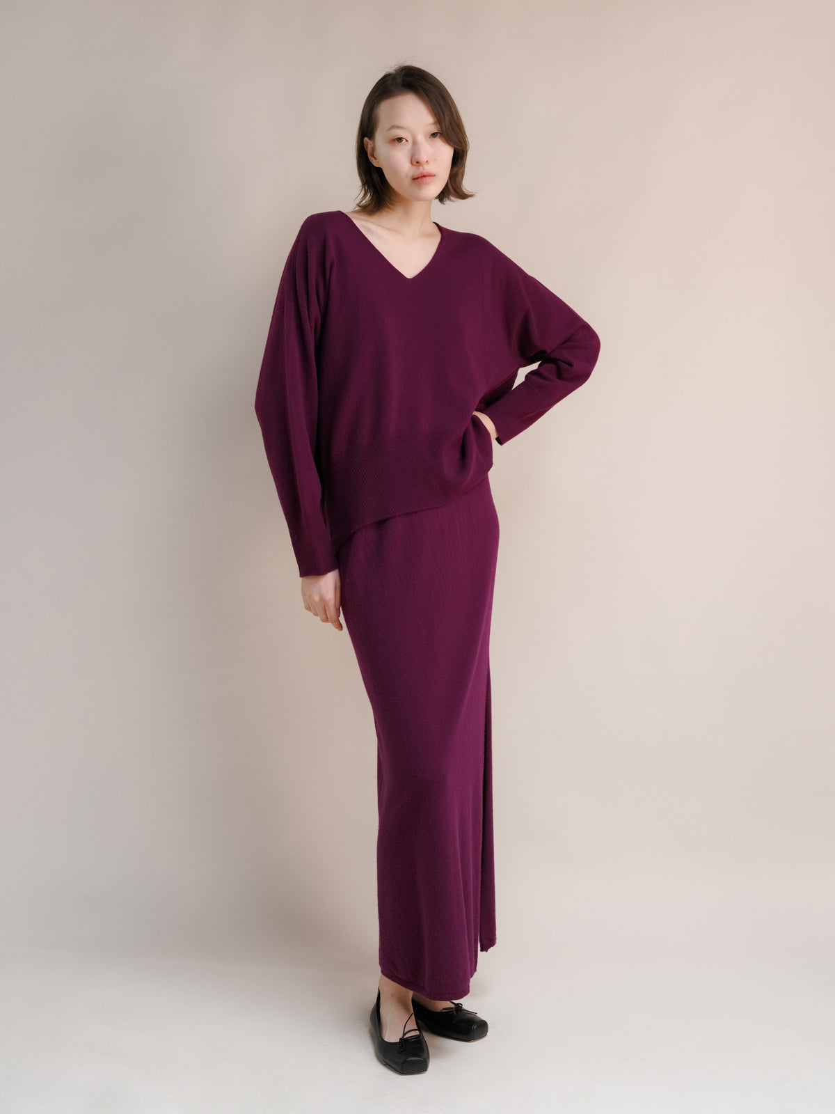 Knitwear Wool & Cashmere Mix Maxi V-Neck Sweater San Rocco Italia