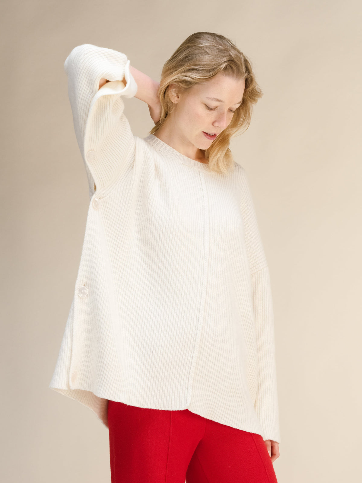 Maglieria Maglione-cappa oversize in misto lana e cashmere San Rocco Italia