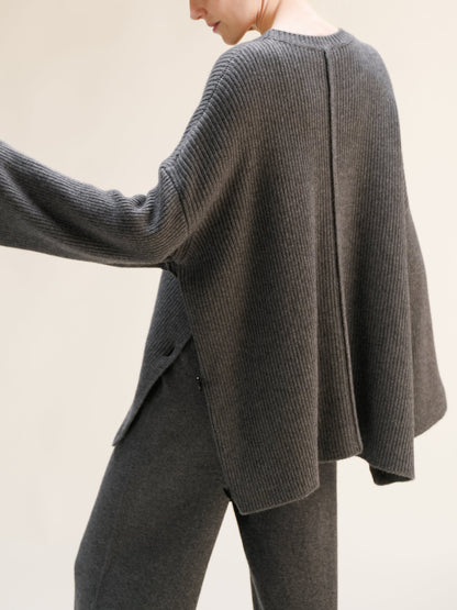 Maglieria Maglione-cappa oversize in misto lana e cashmere San Rocco Italia