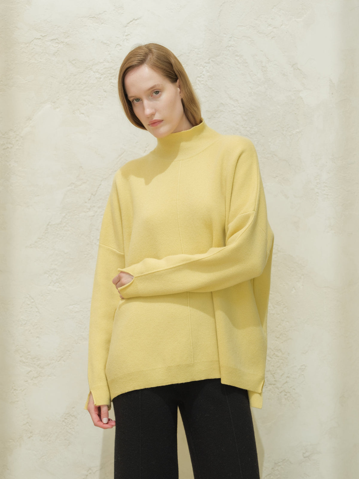 Knitwear Honey / S Wool & Cashmere Mix Solid Maxi Turtleneck Sweater San Rocco Italia