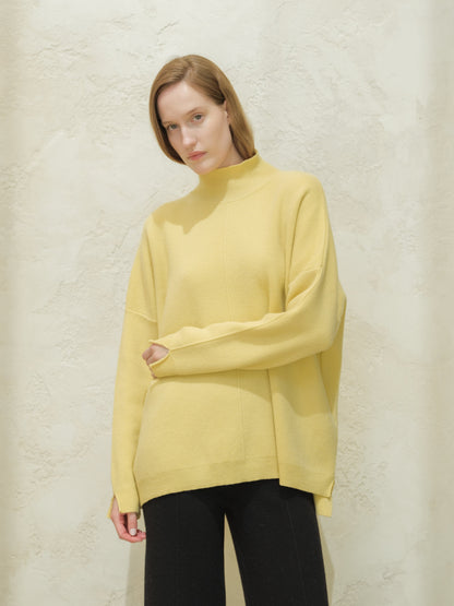 Knitwear Honey / S Wool & Cashmere Mix Solid Maxi Turtleneck Sweater San Rocco Italia