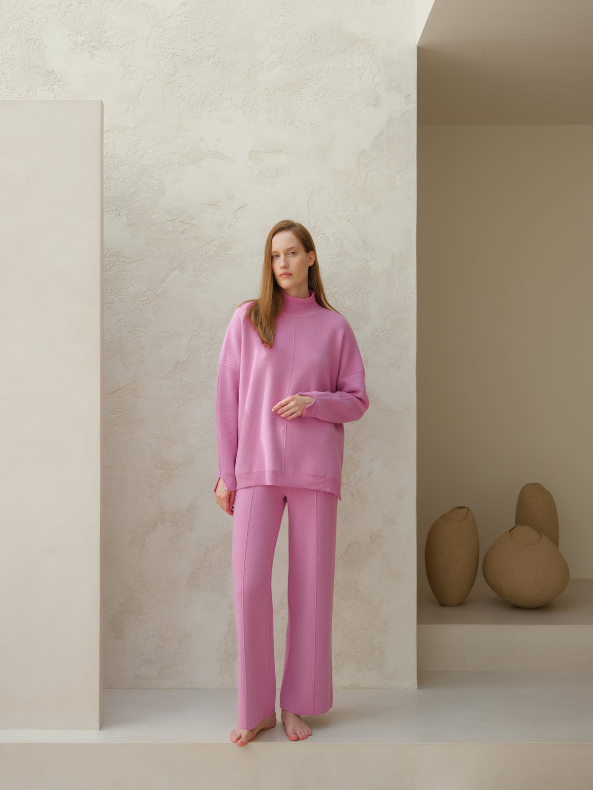 Knitwear Wool & Cashmere Mix Solid Maxi Turtleneck Sweater San Rocco Italia