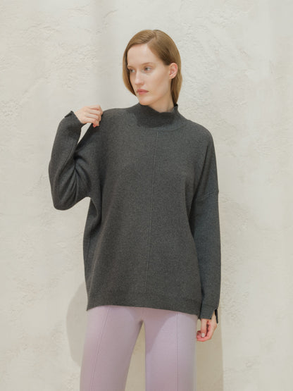 Knitwear Wool & Cashmere Mix Solid Maxi Turtleneck Sweater San Rocco Italia