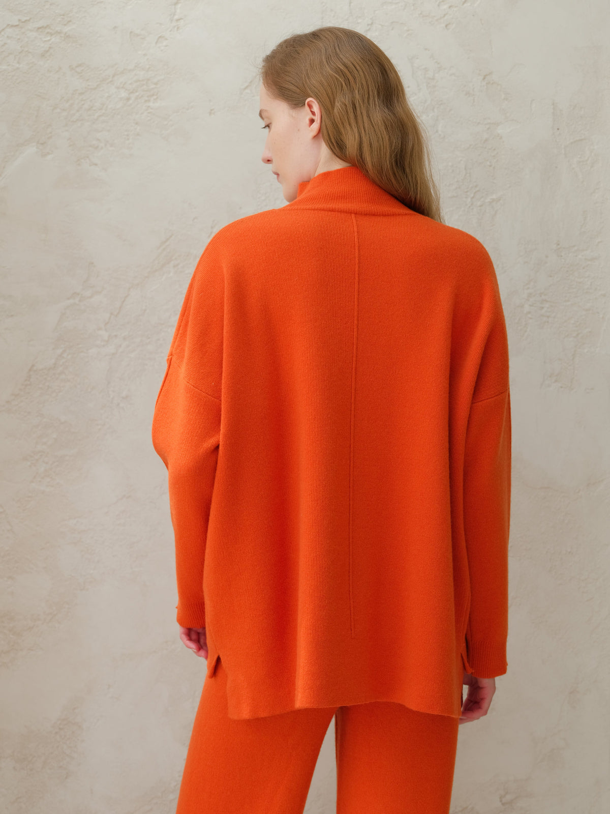 Knitwear Wool & Cashmere Mix Solid Maxi Turtleneck Sweater San Rocco Italia