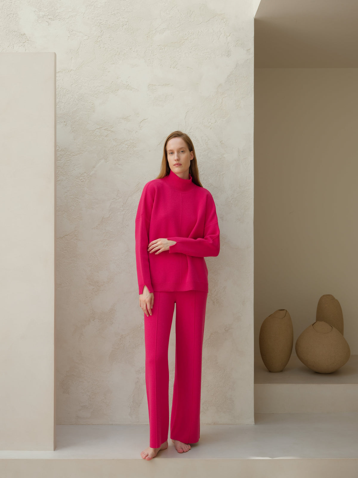Knitwear Wool & Cashmere Mix Solid Maxi Turtleneck Sweater San Rocco Italia