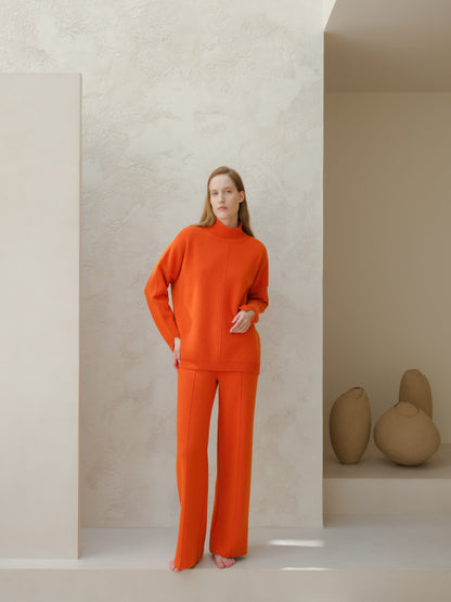 Knitwear Wool & Cashmere Mix Solid Maxi Turtleneck Sweater San Rocco Italia