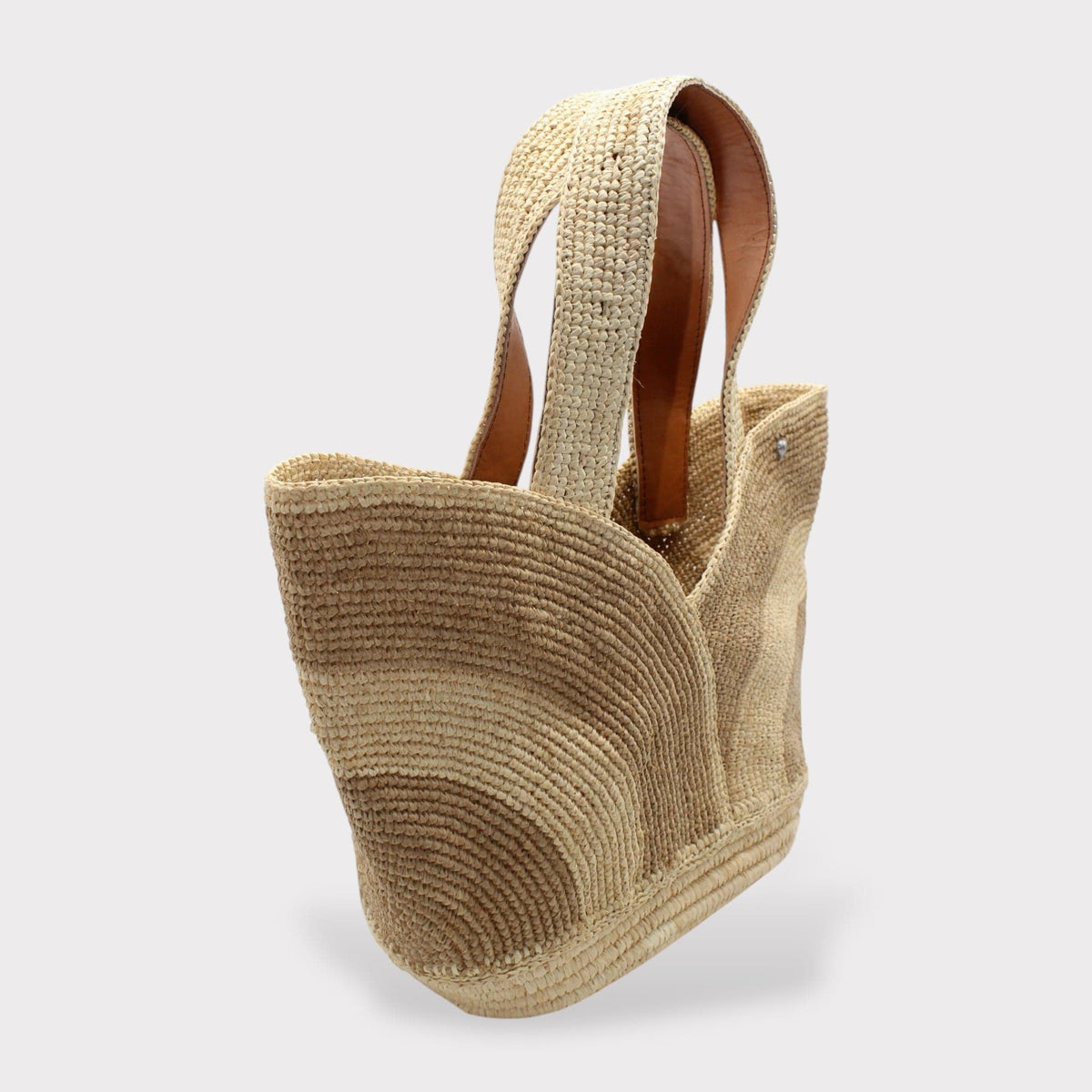 Handbag & Wallet Accessoires Yasmin - Handmade Naturel Raffia Tulip Tote Bag - Khaki San Rocco Italia