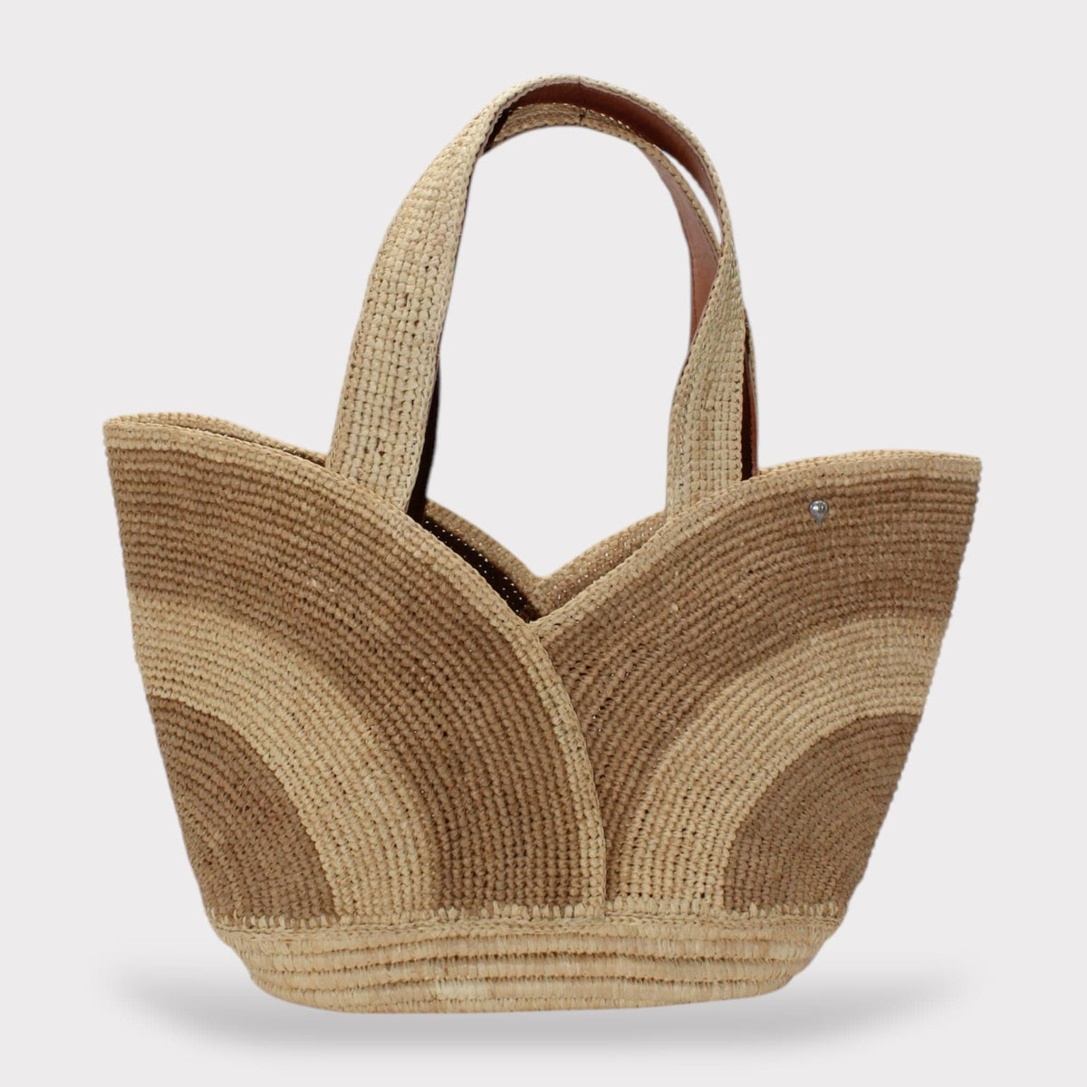 Handbag & Wallet Accessoires Yasmin - Handmade Naturel Raffia Tulip Tote Bag - Khaki San Rocco Italia