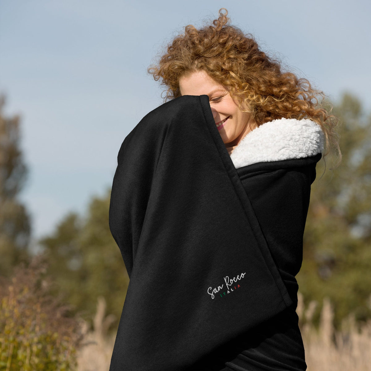 Manta Negro Manta sherpa premium San Rocco Italia San Rocco Italia