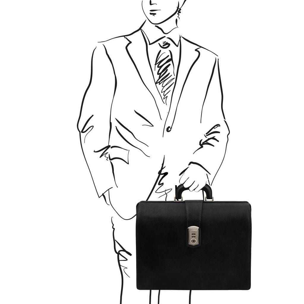 Doctor bags Canova - Leather doctor bag briefcase 3 compartments | TL141826 San Rocco Italia