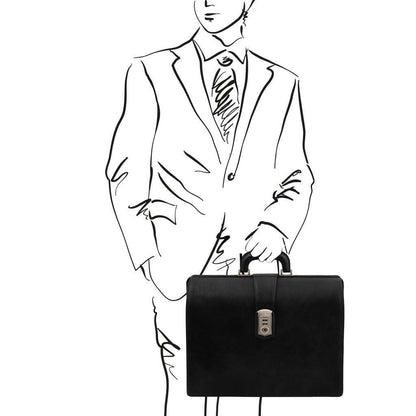 Doctor bags Canova - Leather doctor bag briefcase 3 compartments | TL141826 San Rocco Italia