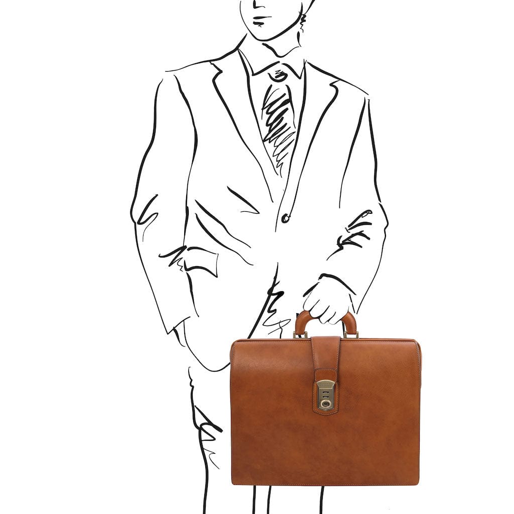 Doctor bags Canova - Leather doctor bag briefcase 3 compartments | TL141826 San Rocco Italia