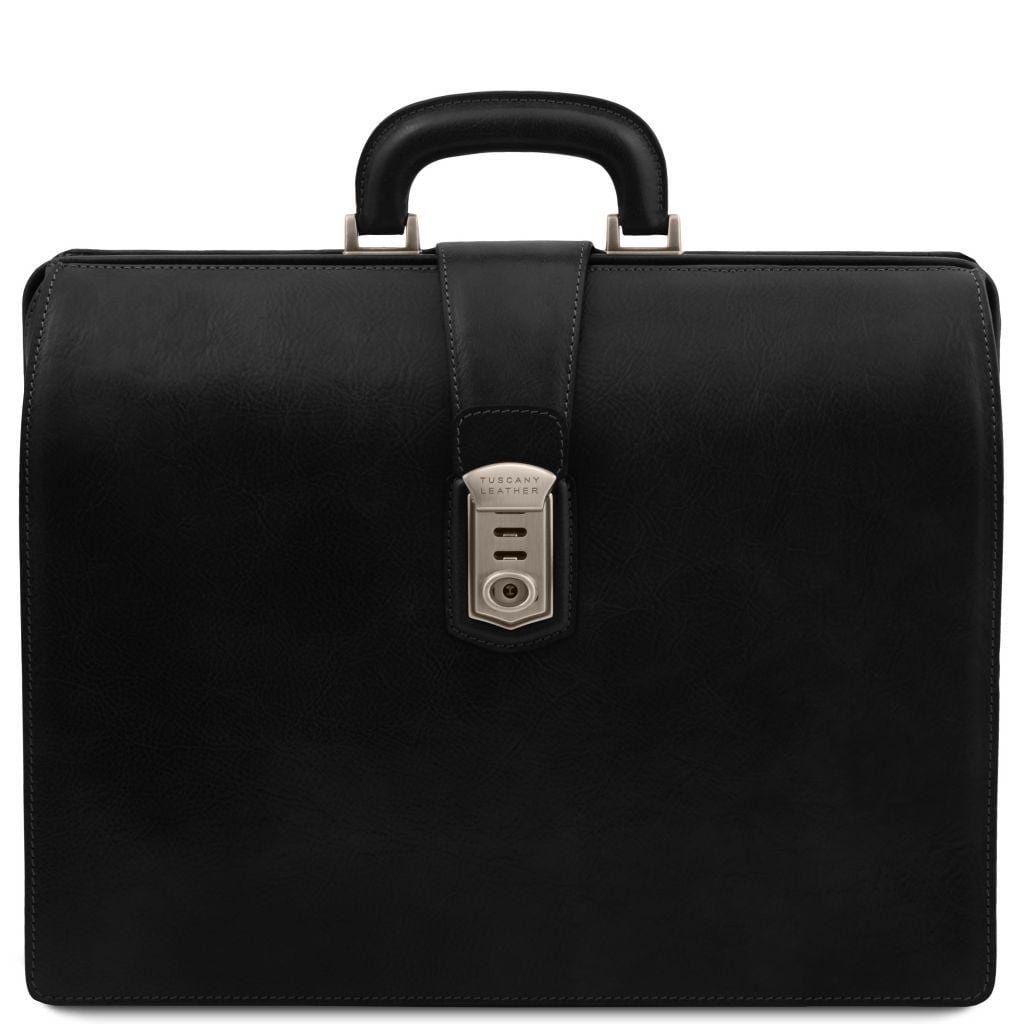Doctor bags Black Canova - Leather doctor bag briefcase 3 compartments | TL141826 San Rocco Italia