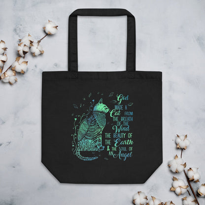 Bolsos Bolso tote ecológico «God Made Cats» - Hecho de 100 % algodón orgánico San Rocco Italia
