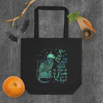 Bolsos Bolso tote ecológico «God Made Cats» - Hecho de 100 % algodón orgánico San Rocco Italia