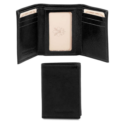 Accesorios de piel para mujer Negro Cartera exclusiva de piel tríptica | TL140801 San Rocco Italia