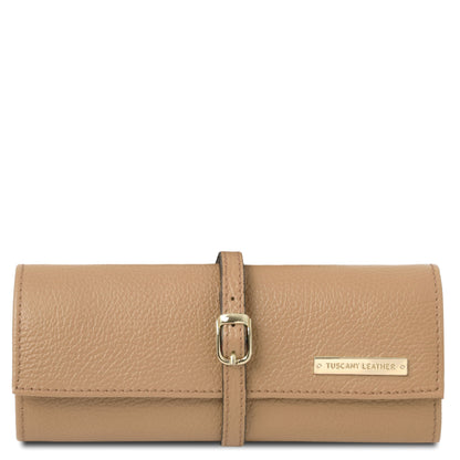 Accesorios de piel para mujer Champán Estuche para joyas de piel suave | TL142193 San Rocco Italia