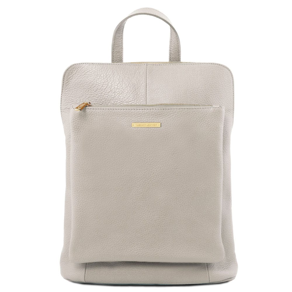 Leren damesrugzakken Lichtgrijs TL Bag - Damesrugzak van zacht leer - Converteerbare 2-in-1 rugzak/schoudertas | TL141682 San Rocco Italia