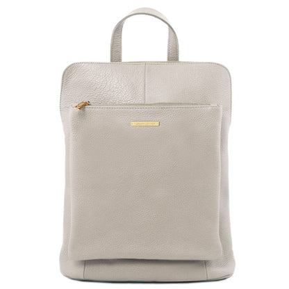 Leren damesrugzakken Lichtgrijs TL Bag - Damesrugzak van zacht leer - Converteerbare 2-in-1 rugzak/schoudertas | TL141682 San Rocco Italia