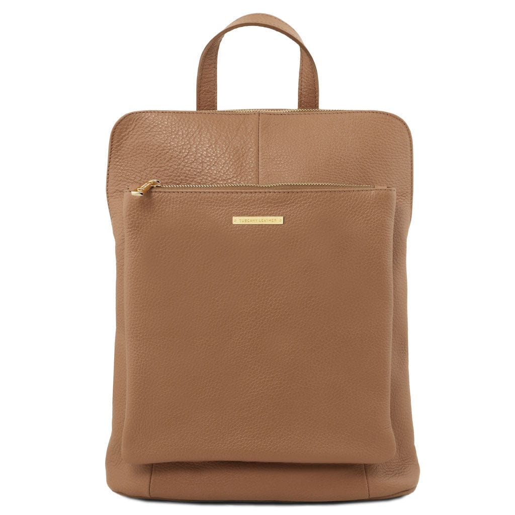Leren rugzakken voor dames Taupe TL Bag - Zachte leren rugzak voor dames, omvormbaar tot 2-in-1 rugzak/schoudertas | TL141682 San Rocco Italia