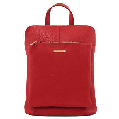 Leren rugzakken voor dames Lippenstiftrood TL Bag - Zachte leren rugzak voor dames, omvormbaar tot 2-in-1 rugzak/schoudertas | TL141682 San Rocco Italia