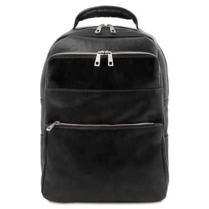 Zaini in pelle Nero Melbourne - Zaino italiano porta computer in pelle | TL142205 San Rocco Italia
