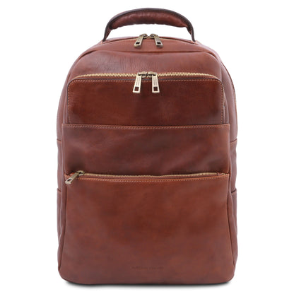 Zaini in pelle Marrone Melbourne - Zaino italiano porta computer in pelle | TL142205 San Rocco Italia