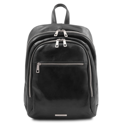 Lederrucksäcke Schwarz Perth - Lederrucksack mit 2 Fächern | TL142049 San Rocco Italia