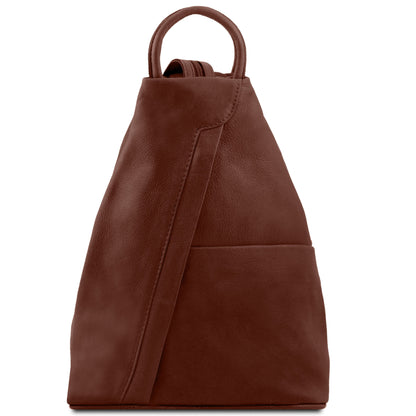 Leather Backpacks Brown Shanghai - Italian leather backpack - full-grain leather | TL140963 San Rocco Italia