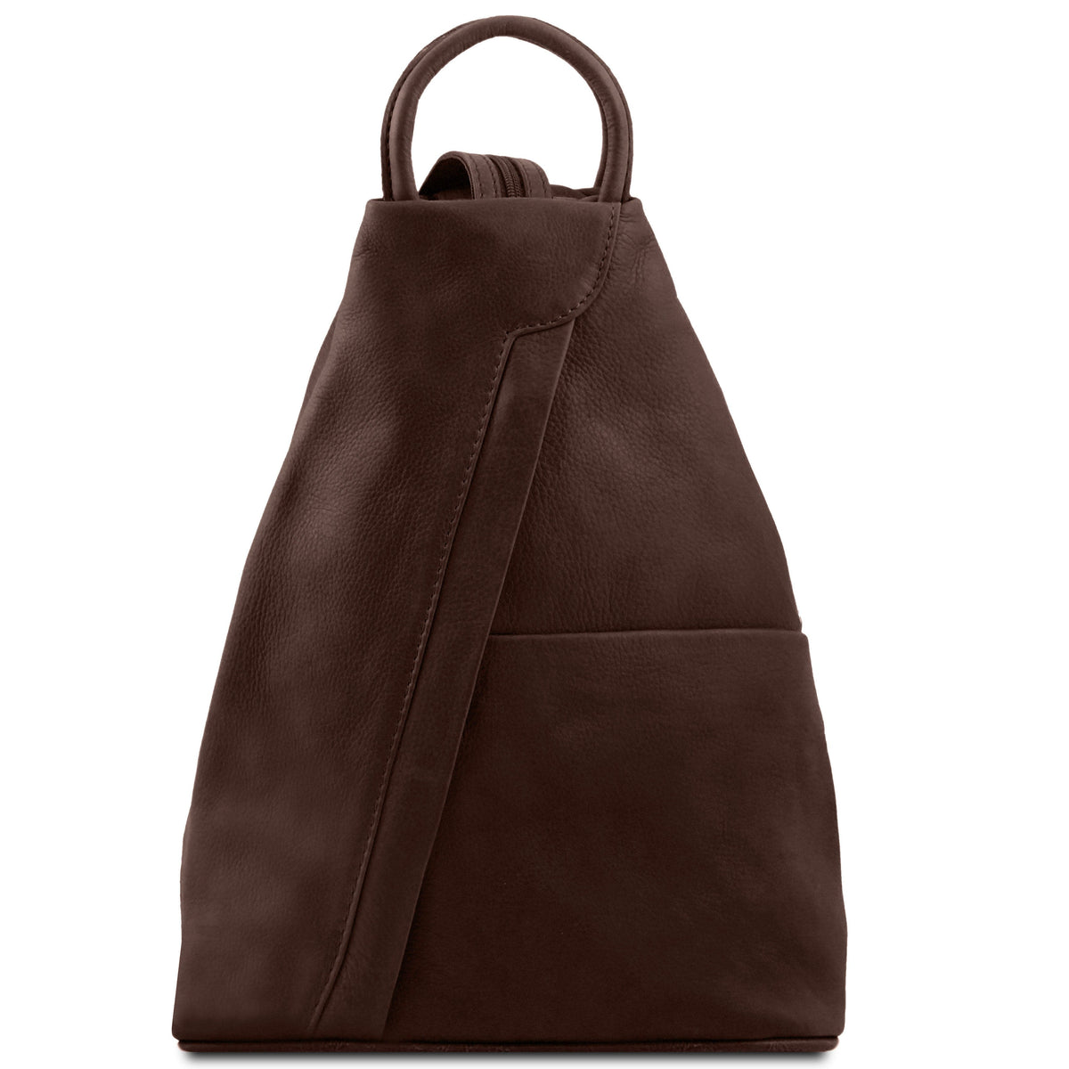 Leather Backpacks Dark Brown Shanghai - Italian leather backpack - full-grain leather | TL140963 San Rocco Italia