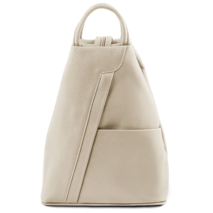 Zaini in pelle Beige Shanghai - Zaino in pelle italiana martellata | TL141881 San Rocco Italia